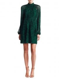 Nadia Velvet Burnout Mockneck Dress at Saks Fifth Avenue